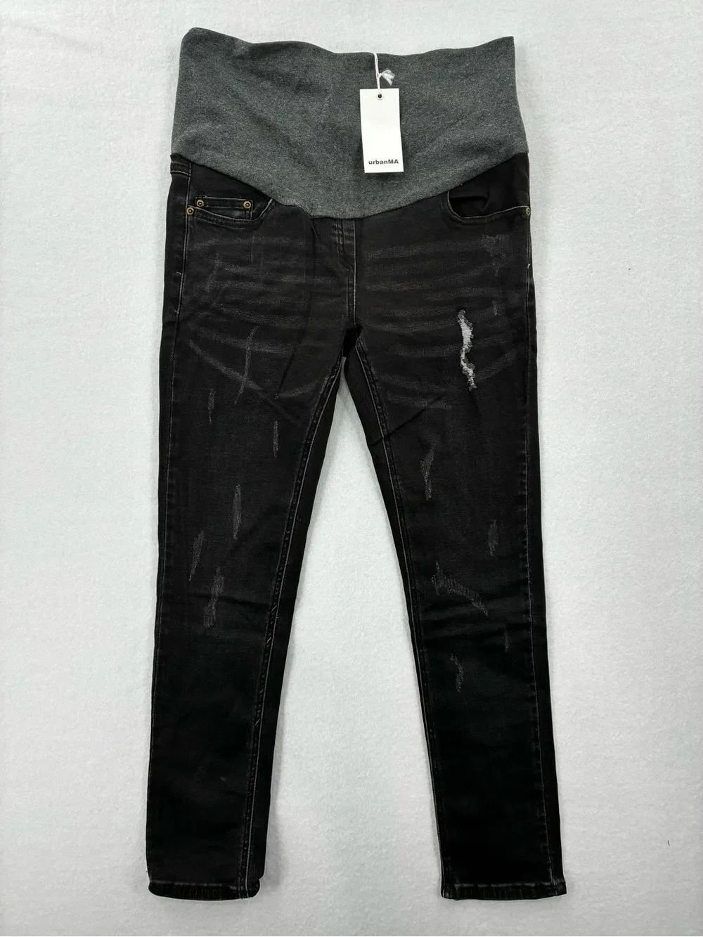 3For$20 UrbanMA Black Maternity Skinny Distressed Ankl Sized Small 4-6 - Picture 1 of 4